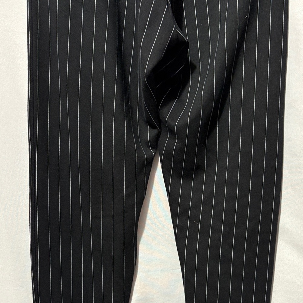 Revamped Black and White Striped Straight Leg Pants - Picture 7 of 9